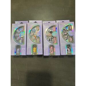 Claire's 24 Faux Nails 24 Count Nail Glue Assorted Styles Short Almond Stiletto